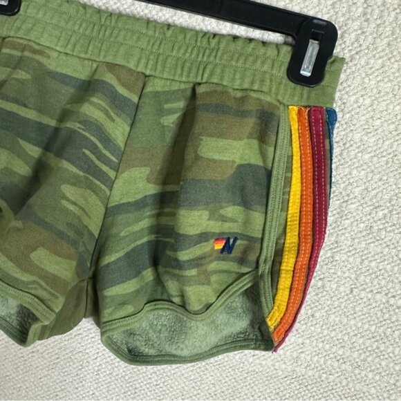 AVIATOR NATION green camo five stripe jogger shorts S - Picture 3 of 8